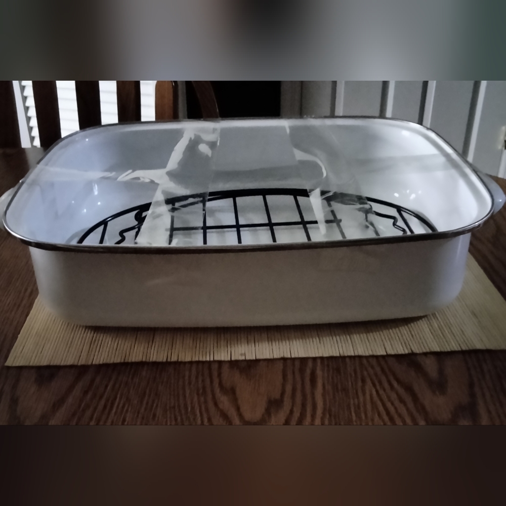 Antique Enamel Ware Roasting Pan 1950's